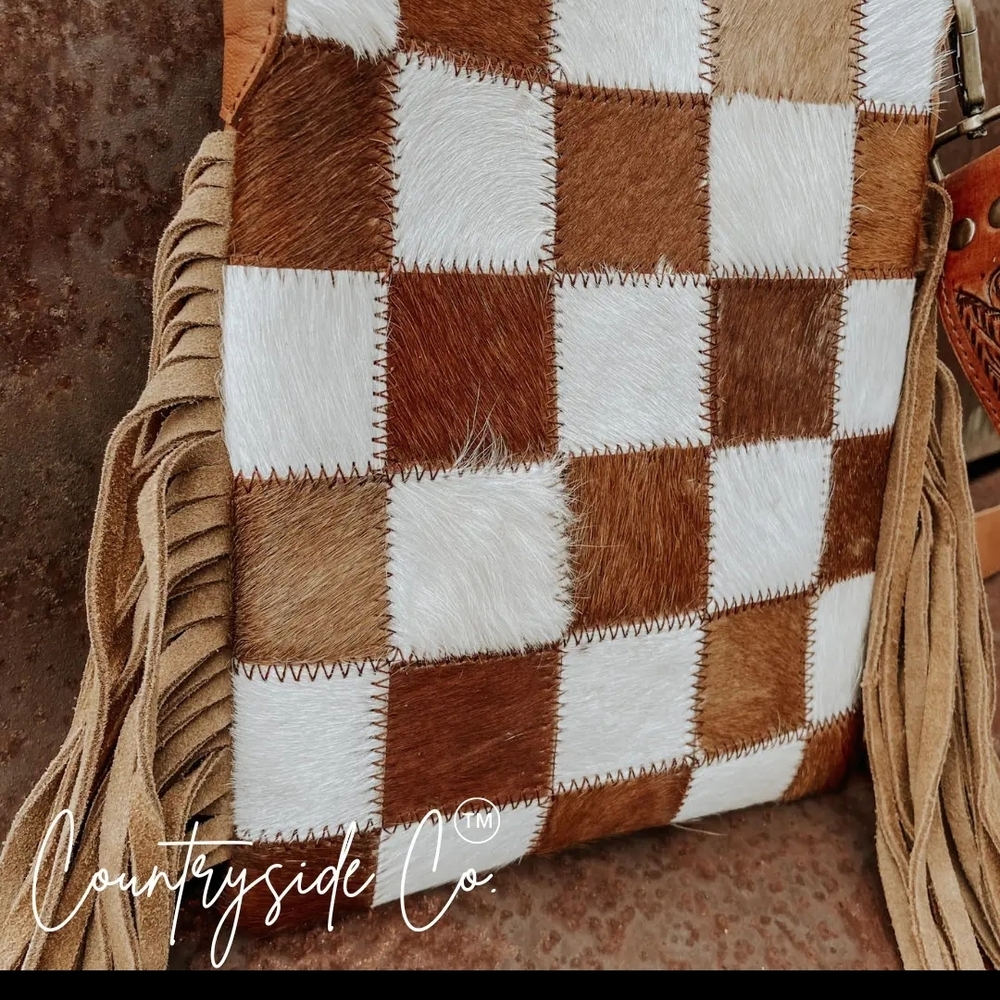 Countryside Co Stockdale Checkered Fringe Purse - Picture 2 of 12